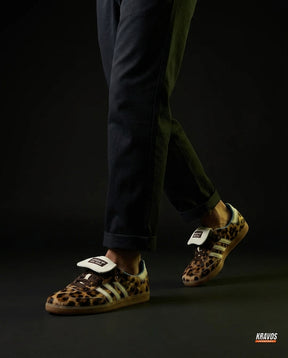 AD Leather Crochet-Tongue Terrace Trainer Leopard Print