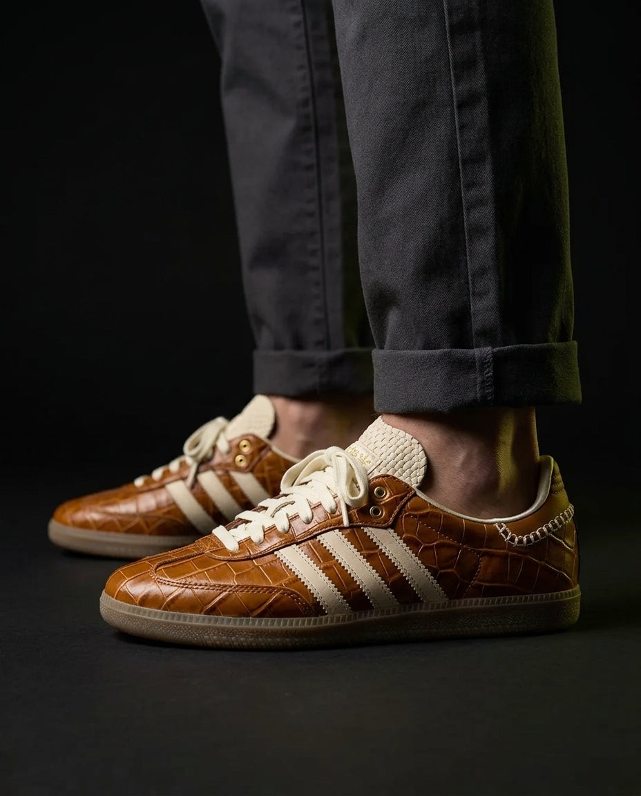 AD Leather Crochet-Tongue Terrace Trainer