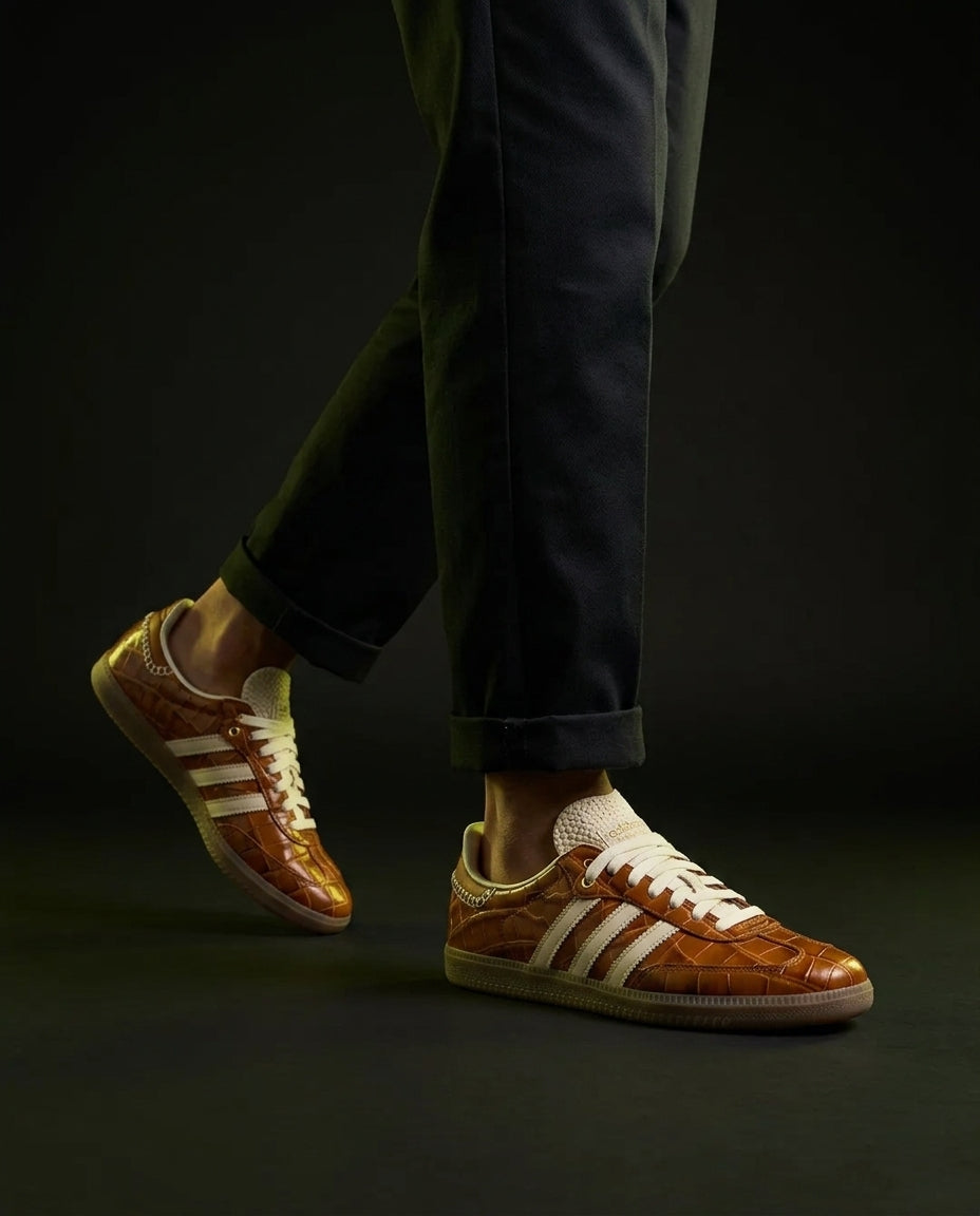 AD Leather Crochet-Tongue Terrace Trainer