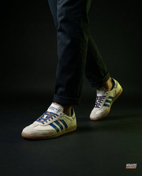 AD Leather Crochet-Tongue Terrace Trainer White Blue Gum