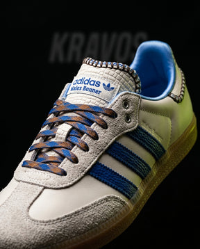 AD Leather Crochet-Tongue Terrace Trainer White Blue Gum
