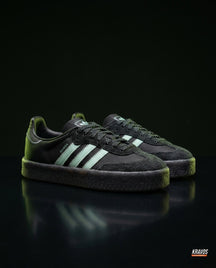 AD Leather Gum-Sole Platform Trainer Black Mint