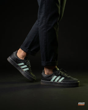 AD Leather Gum-Sole Platform Trainer Black Mint