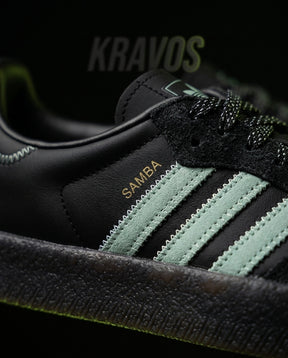AD Leather Gum-Sole Platform Trainer Black Mint