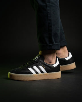 AD Leather Gum-Sole Platform Trainer Black White Gum