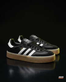 AD Leather Gum-Sole Platform Trainer Black White Gum