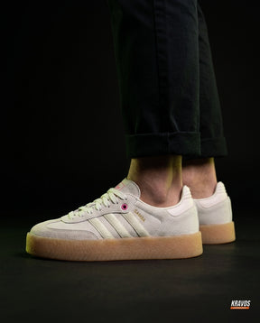 AD Leather Gum-Sole Platform Trainer Cream Gum
