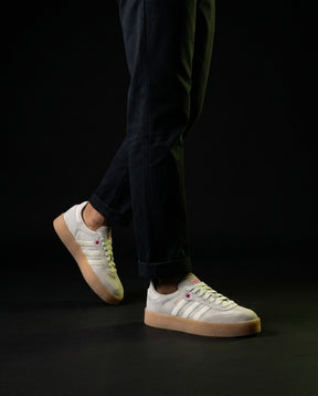 AD Leather Gum-Sole Platform Trainer Cream Gum