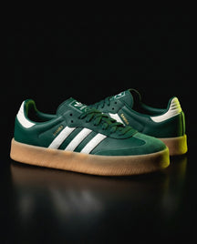 AD Leather Gum-Sole Platform Trainer Green White Gum