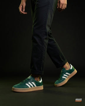 AD Leather Gum-Sole Platform Trainer Green White Gum