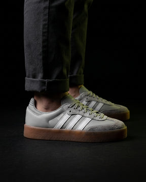 AD Leather Gum-Sole Platform Trainer Grey Gum