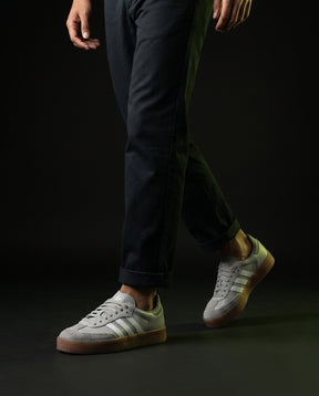 AD Leather Gum-Sole Platform Trainer Grey Gum