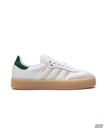 AD Leather Gum-Sole Platform Trainer White Green Gum #whitegreengum