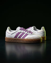 AD Leather Gum-Sole Platform Trainer White Purple Gum