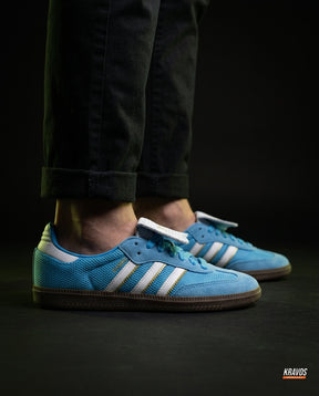 AD Leather Gum-Sole Terrace Trainer Mixed Blue White Gum