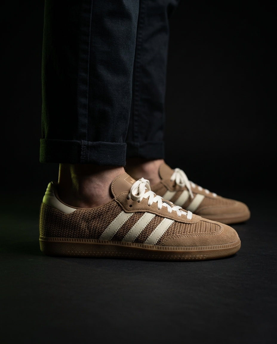 AD Leather Gum-Sole Terrace Trainer Brown Brown Cream Gum