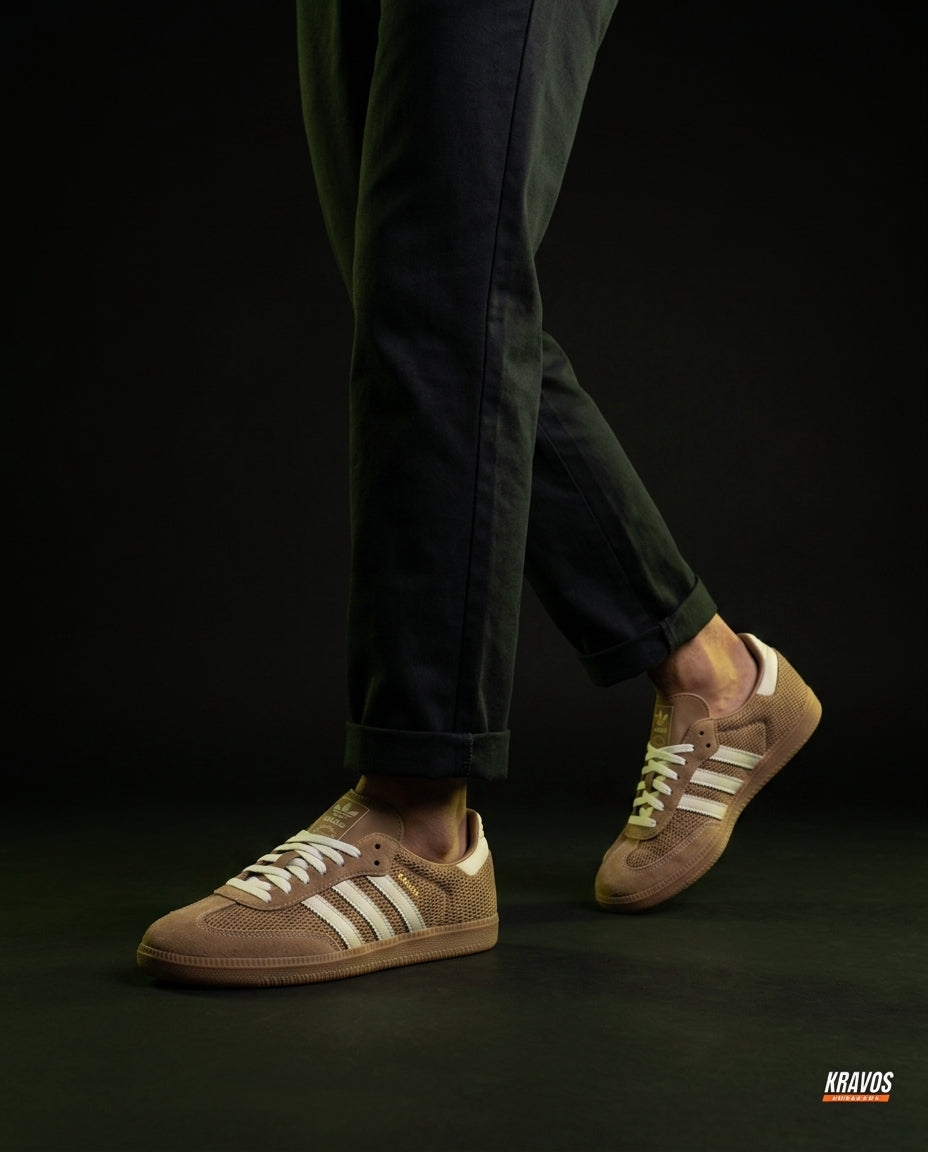 AD Leather Gum-Sole Terrace Trainer Brown Brown Cream Gum