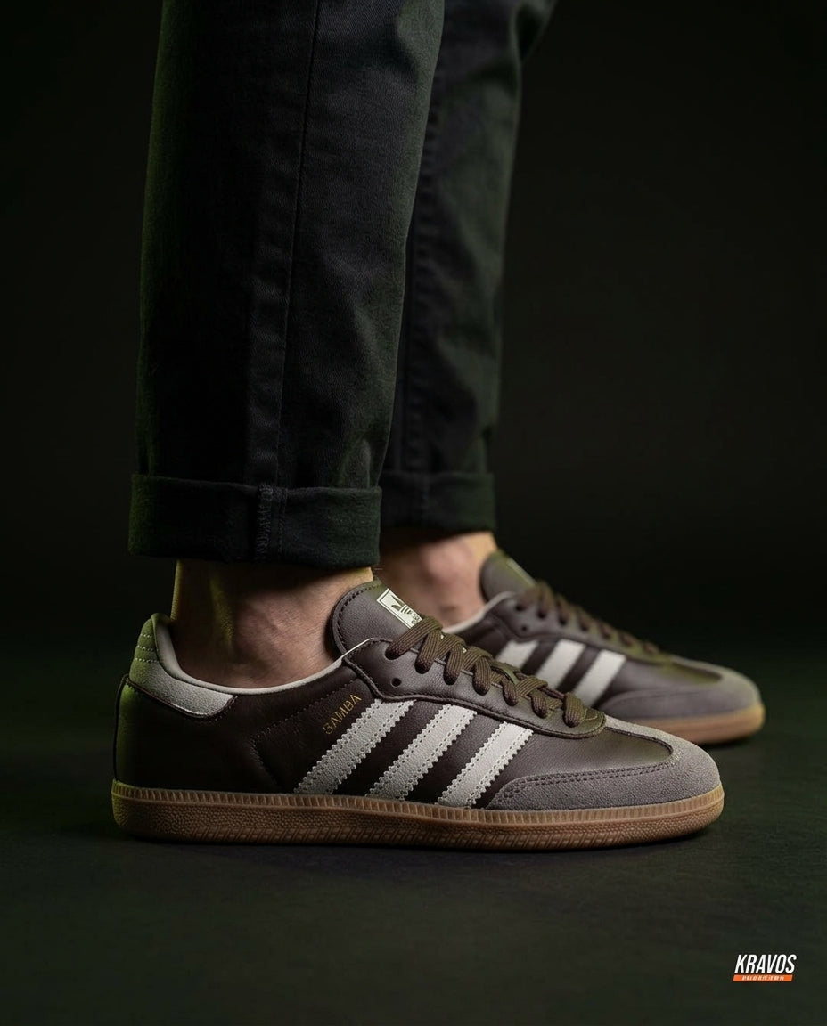 AD Leather Gum-Sole Terrace Trainer Brown Brown Grey