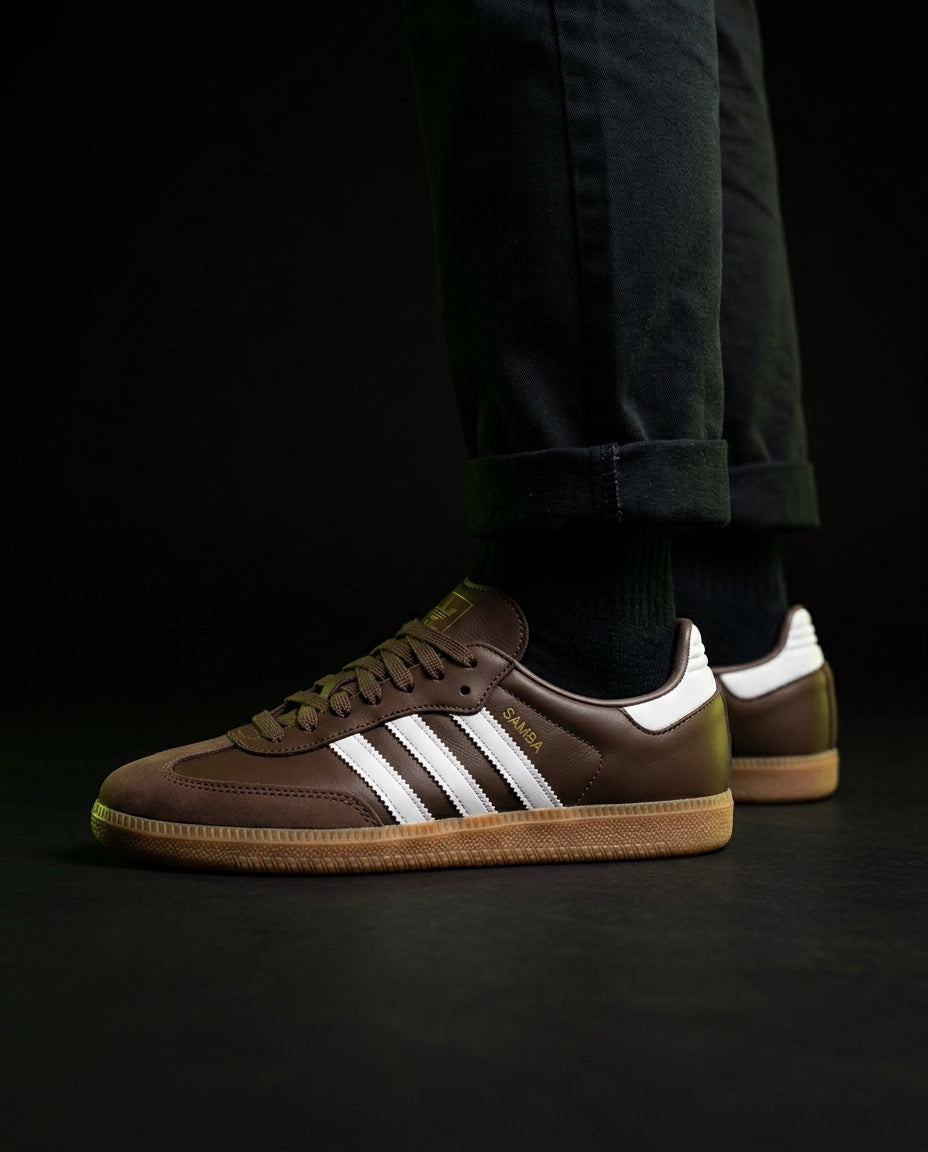 AD Leather Gum-Sole Terrace Trainer Brown Brown White Gum