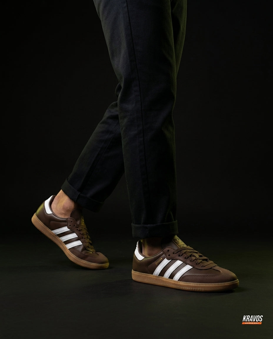 AD Leather Gum-Sole Terrace Trainer Brown Brown White Gum