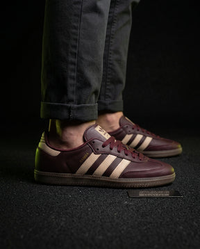 AD Leather Gum-Sole Terrace Trainer Brown Burgundy Beige