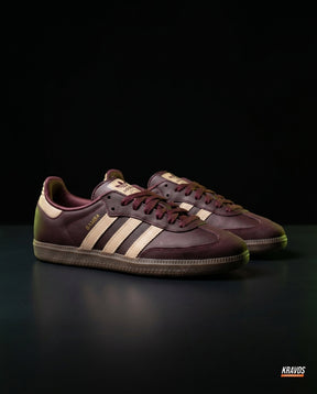 AD Leather Gum-Sole Terrace Trainer Brown Burgundy Beige