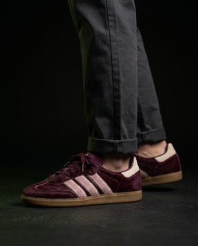 AD Leather Gum-Sole Terrace Trainer Red Burgundy Pink