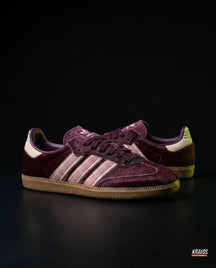 AD Leather Gum-Sole Terrace Trainer Red Burgundy Pink