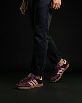 AD Leather Gum-Sole Terrace Trainer Red Burgundy Pink