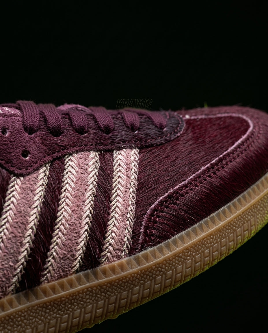 AD Leather Gum-Sole Terrace Trainer Red Burgundy Pink