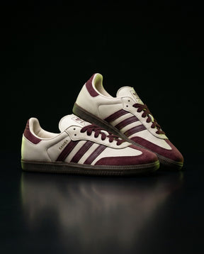 AD Leather Gum-Sole Terrace Trainer Cream Cream Burgundy