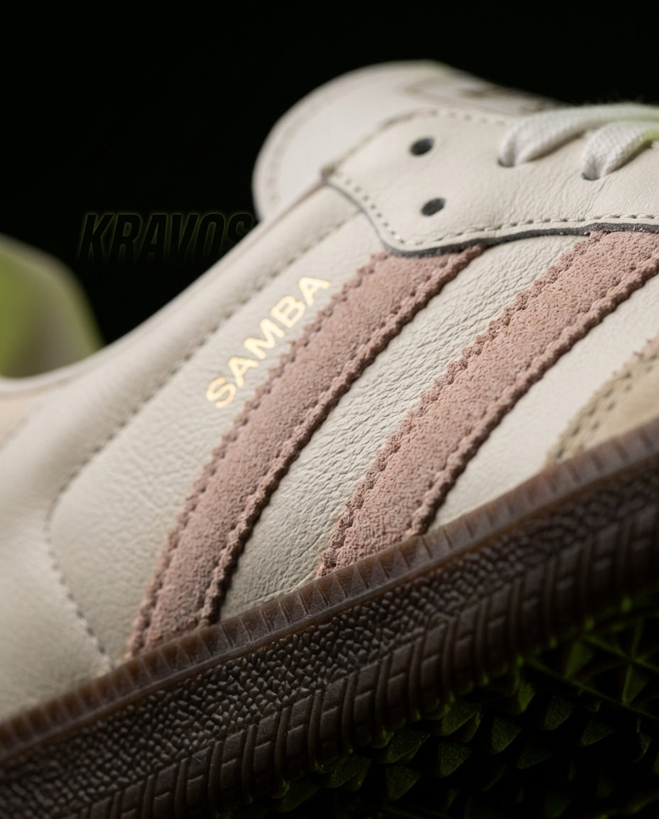 AD Leather Gum-Sole Terrace Trainer Cream Cream Pink Gum