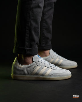 AD Leather Gum-Sole Terrace Trainer Grey Grey Cream