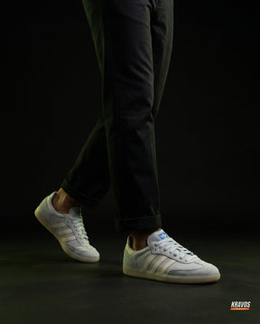 AD Leather Gum-Sole Terrace Trainer Grey Grey Cream