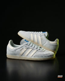 AD Leather Gum-Sole Terrace Trainer Grey Grey Suede White