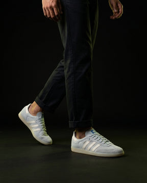 AD Leather Gum-Sole Terrace Trainer Grey Grey Suede White
