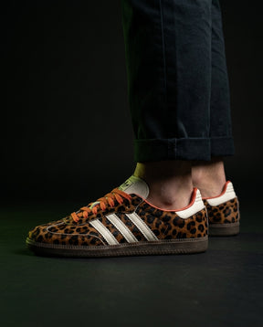AD Leather Gum-Sole Terrace Trainer Brown Leopard Print Brown