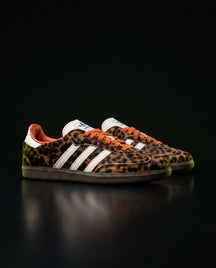 AD Leather Gum-Sole Terrace Trainer Brown Leopard Print Brown