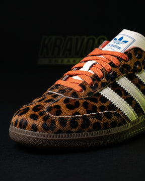 AD Leather Gum-Sole Terrace Trainer Brown Leopard Print Brown