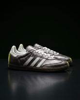 AD Leather Gum-Sole Terrace Trainer Grey Metallic Grey White