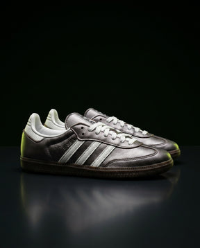 AD Leather Gum-Sole Terrace Trainer Grey Metallic Grey White