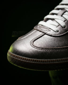AD Leather Gum-Sole Terrace Trainer Grey Metallic Grey White
