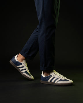 AD Leather Gum-Sole Terrace Trainer Mixed Navy Cream Gum