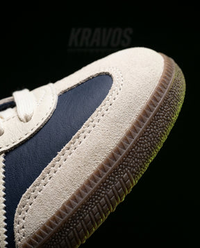 AD Leather Gum-Sole Terrace Trainer Mixed Navy Cream Gum
