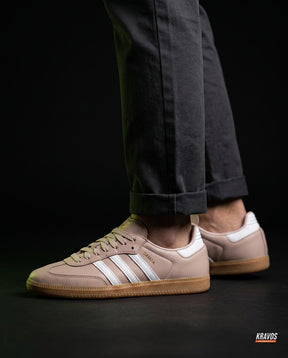 AD Leather Gum-Sole Terrace Trainer Cream Pink White Gum