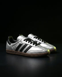 AD Leather Gum-Sole Terrace Trainer Grey Silver Black Gum