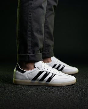 AD Leather Gum-Sole Terrace Trainer White 2 White Black