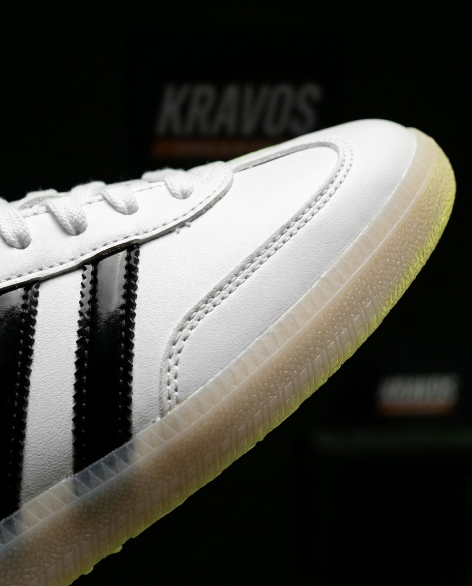 AD Leather Gum-Sole Terrace Trainer White 2 White Black