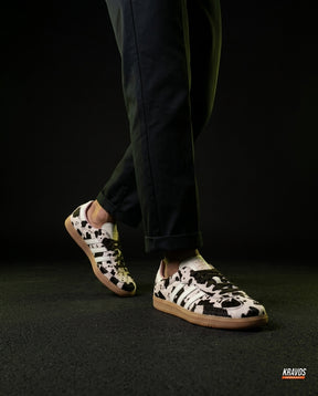 AD Leather Gum-Sole Terrace Trainer Mixed White Black Gum