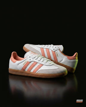 AD Leather Gum-Sole Terrace Trainer White 2 White Coral Gum